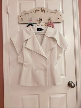 Must Have White Double-Breasted Blazer Jacket